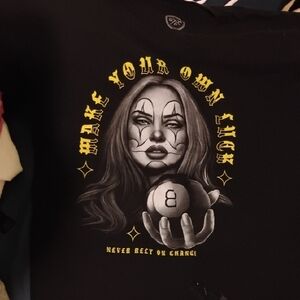 Black Graphic Tee with Yellow Lettering